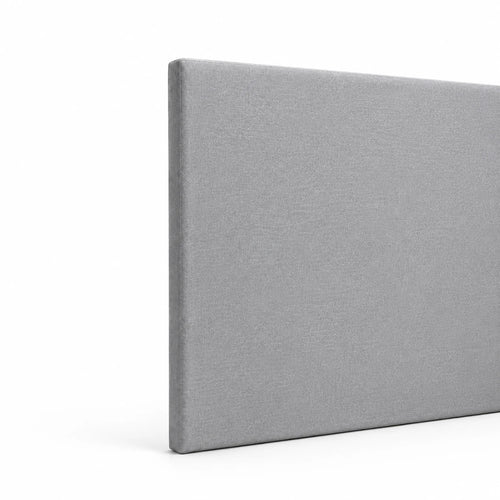 Tête de lit en tissu gris chiné, vue de côté