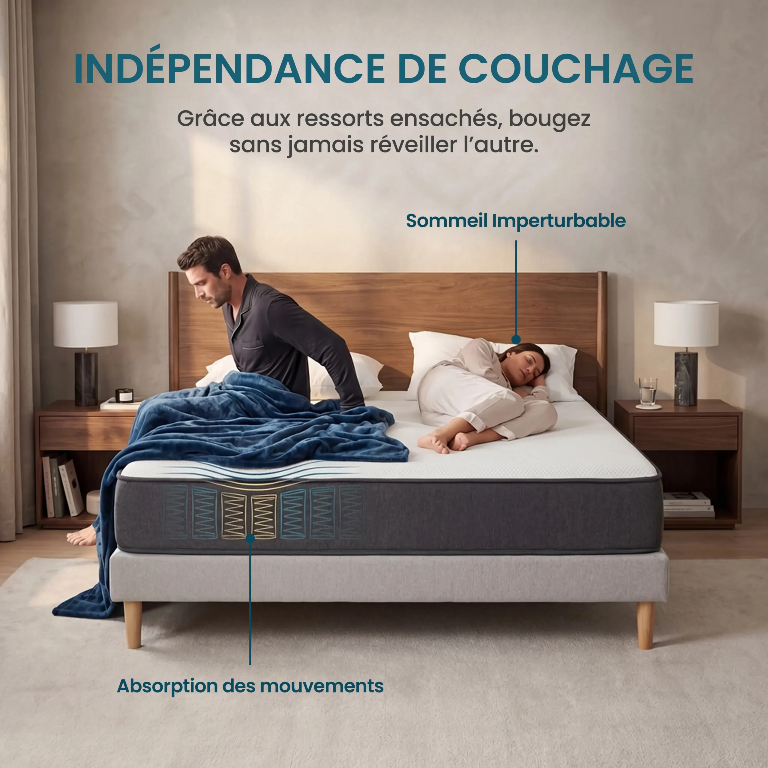 Matelas ressorts ensachés reconditionné