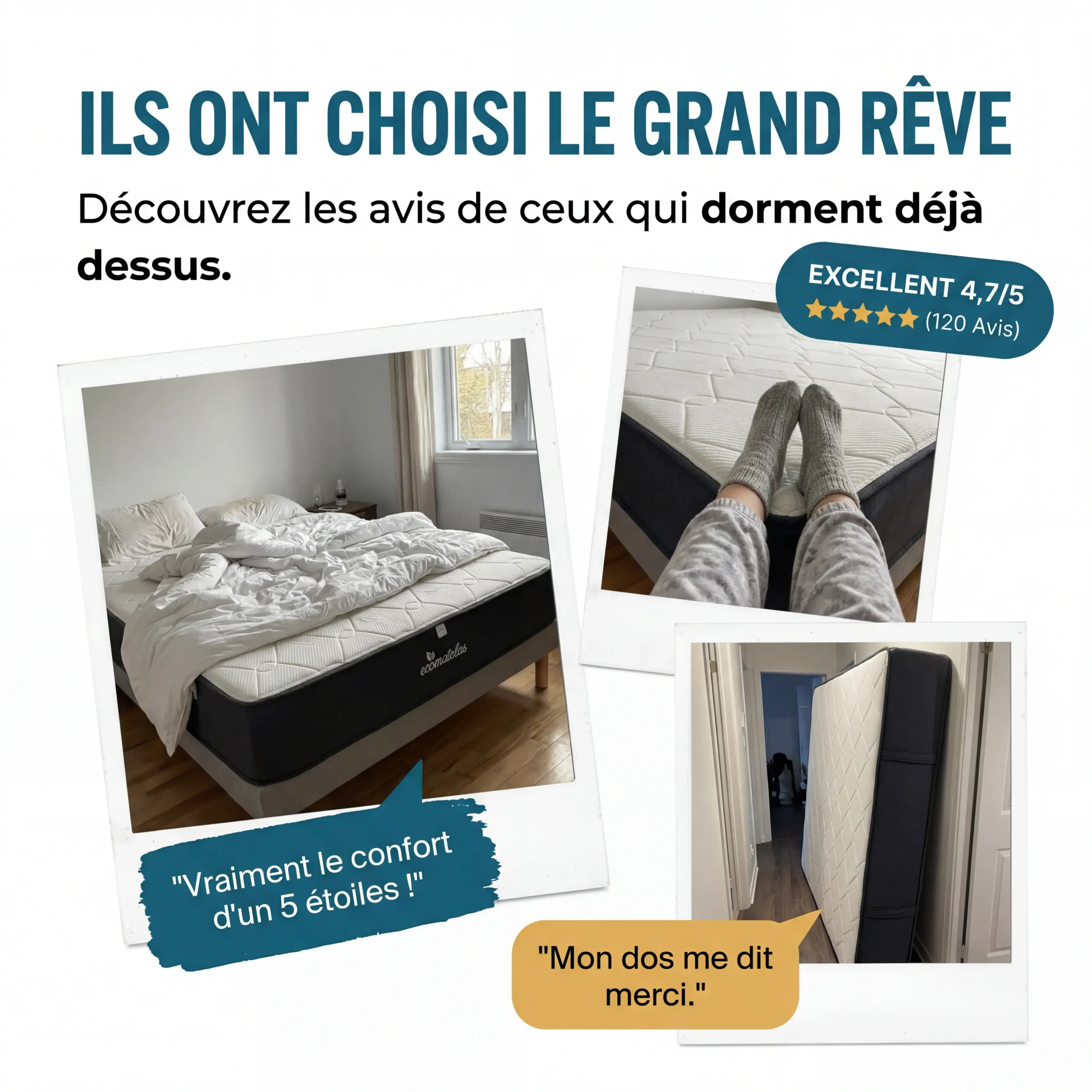 Matelas ressorts ensachés reconditionné